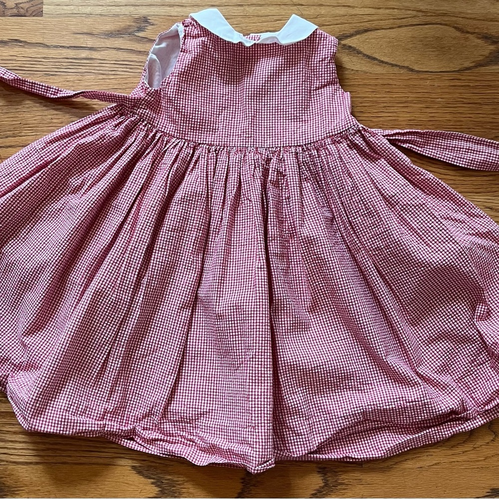 Bella Bliss boutique brand girl’s dress (4)Red/white;white collar;heavy cotton